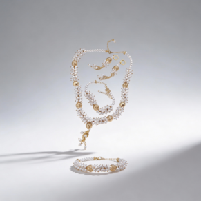 Parure perle majorque avec plaqué or